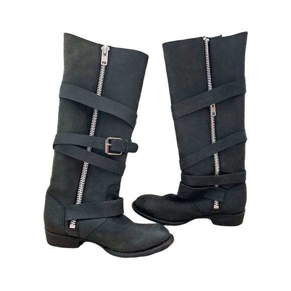 Dolce Vita Marlo Tall Zip Buckle Biker Boot Sz 7 - Picture 4 of 13